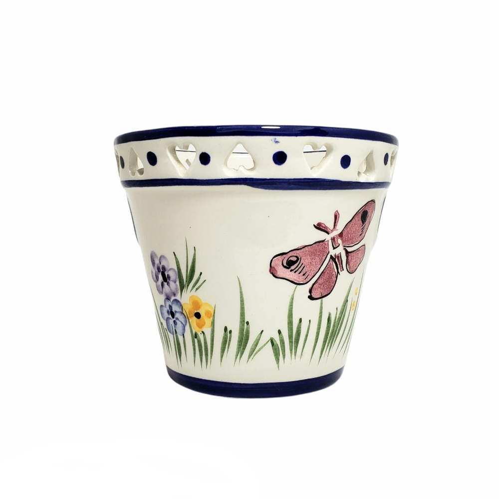 Portugal RCCL Hand Painted Floral Planter Pot Flower Pot